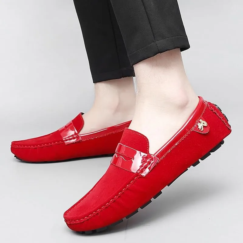 Loafers for Men Round Toe PU Leather Penny Driving Loafers Flexible Lightweight Flat Heel Classic Prom Slip On