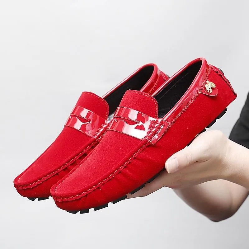 Loafers for Men Round Toe PU Leather Penny Driving Loafers Flexible Lightweight Flat Heel Classic Prom Slip On