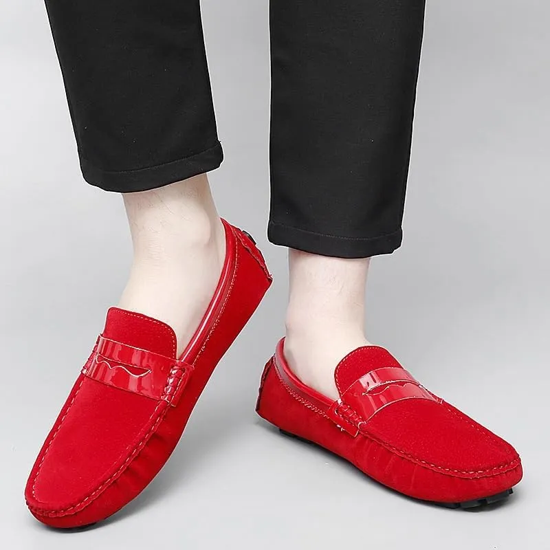 Loafers for Men Round Toe PU Leather Penny Driving Loafers Flexible Lightweight Flat Heel Classic Prom Slip On