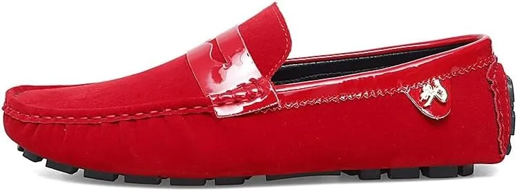 Loafers for Men Round Toe PU Leather Penny Driving Loafers Flexible Lightweight Flat Heel Classic Prom Slip On