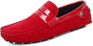 Loafers for Men Round Toe PU Leather Penny Driving Loafers Flexible Lightweight Flat Heel Classic Prom Slip On