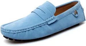 Loafers for Men Round Toe Suede Vamp Penny Driving Loafers Flexible Anti-Slip Resistant Walking Slip On