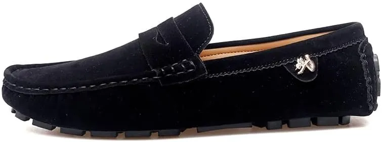 Loafers for Men Round Toe Suede Vamp Penny Driving Loafers Flexible Anti-Slip Resistant Walking Slip On
