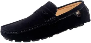 Loafers for Men Round Toe Suede Vamp Penny Driving Loafers Flexible Anti-Slip Resistant Walking Slip On