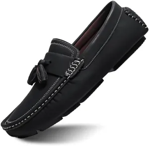 Loafers for Men Round Toe Suede with Tassel Penny Driving Loafers Flexible Comfortable Flat Heel Classic Wedding Slip-on