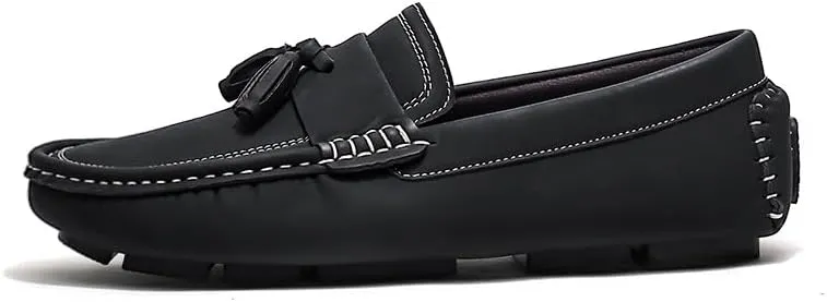 Loafers for Men Round Toe Suede with Tassel Penny Driving Loafers Flexible Comfortable Flat Heel Classic Wedding Slip-on