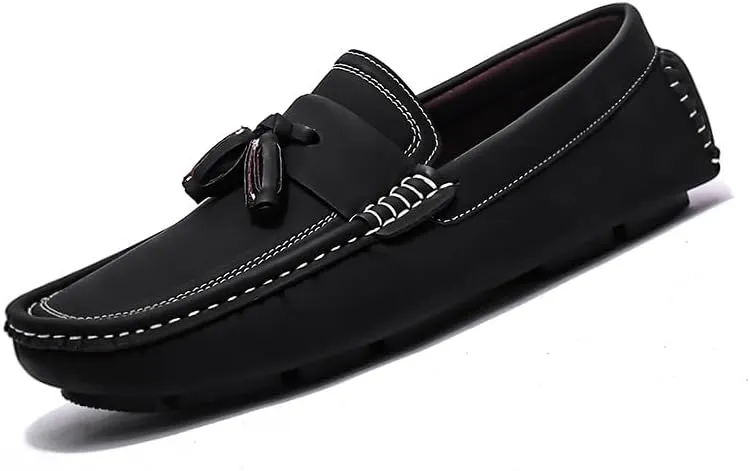 Loafers for Men Round Toe Suede with Tassel Penny Driving Loafers Flexible Comfortable Flat Heel Classic Wedding Slip-on