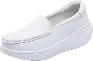 Loafers for Women Women's Breathable White Casual Shoes Lightweight Comfortable Sneakers for Everyday Wear
