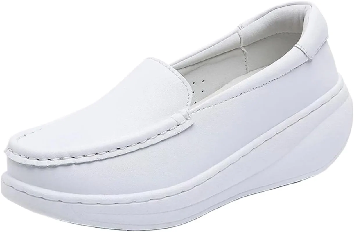 Loafers for Women Women's Breathable White Casual Shoes Lightweight Comfortable Sneakers for Everyday Wear