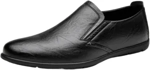 Men Prom Shoes Faux Leather Working Party Solid Color Comfortable Flexible Anti-Slip Prom Slip-on
