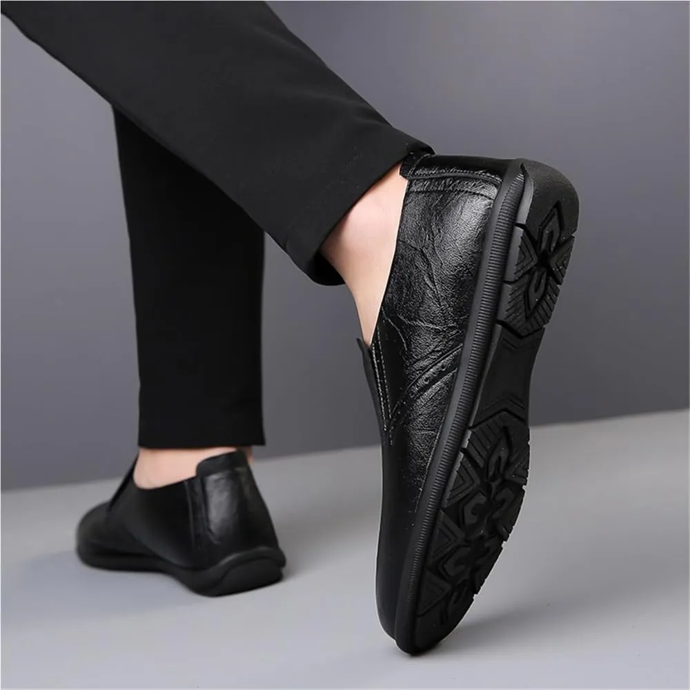 Men Prom Shoes Faux Leather Working Party Solid Color Comfortable Flexible Anti-Slip Prom Slip-on