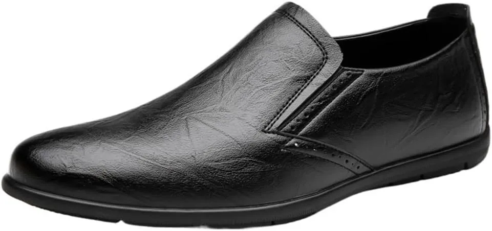 Men Prom Shoes Faux Leather Working Party Solid Color Comfortable Flexible Anti-Slip Prom Slip-on