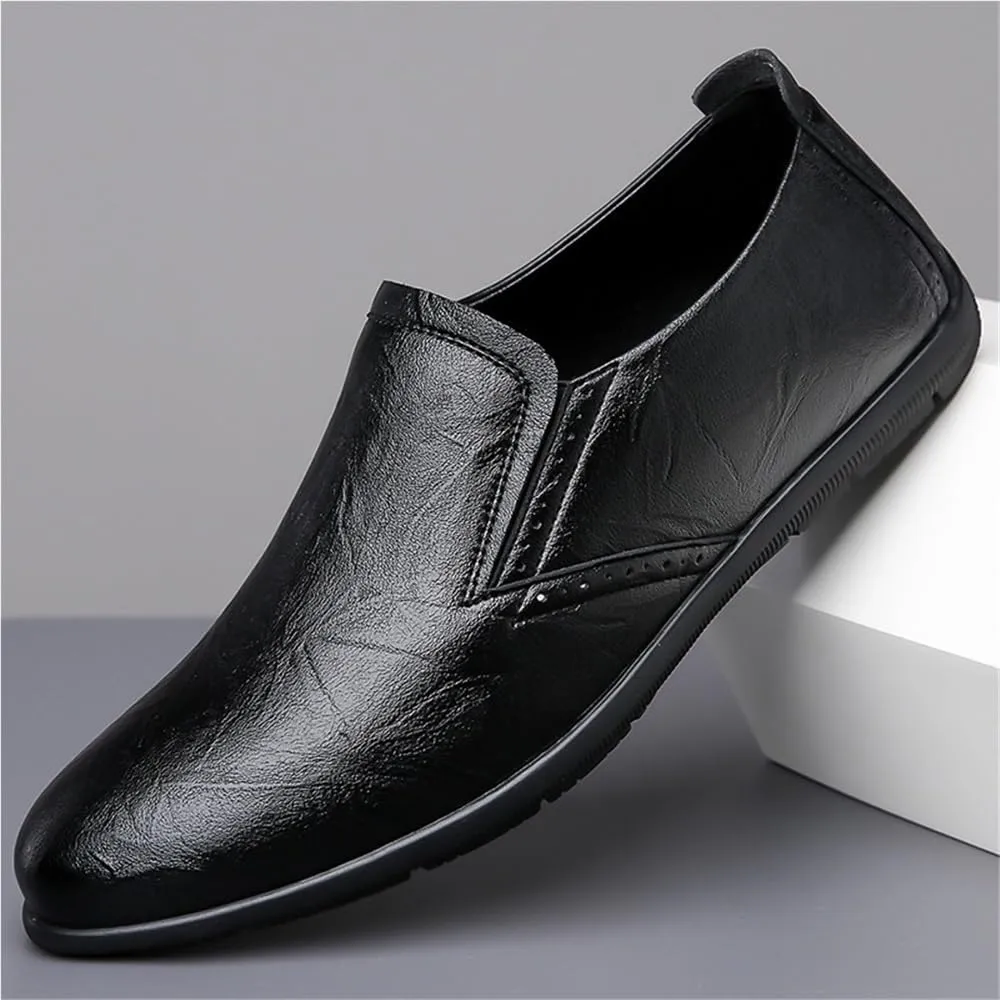 Men Prom Shoes Faux Leather Working Party Solid Color Comfortable Flexible Anti-Slip Prom Slip-on
