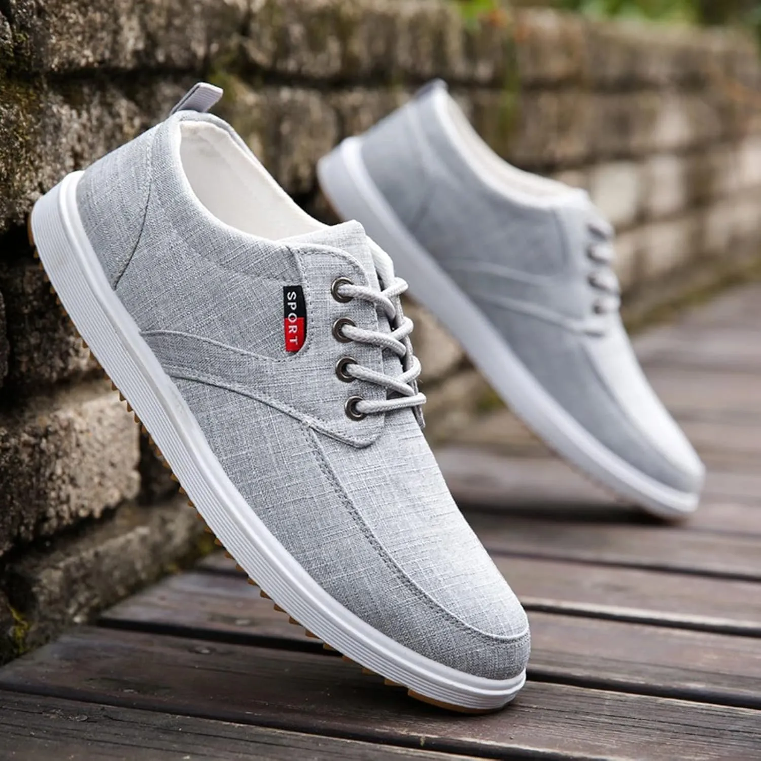 Men Shoes Fashion Canvas High Soled Canvas Sports Casual Shoes for Men Sneaker Storage Boxes Sneaker