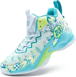 Men's Basketball Shoes Breathable Anti Slip Fashionable Graffiti Training Shoes Outdoor Shoes