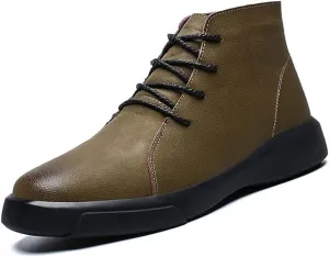 Mens Boots Winter Men Snow Boots Fashion Lace-up Ankle Boots Genuine Leather Warm Plush Men Boots Autumn Outdoor Men Shoes 38-47