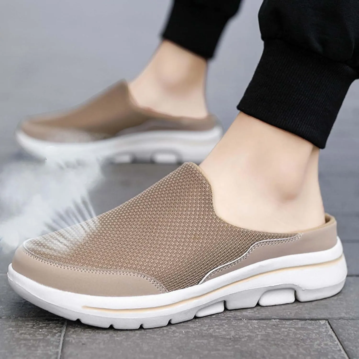 Men's Breathable Barefoot Shoes Soft Flat Soled Slip On Mesh Shoes Heelless Walking Mens Dress Breathable