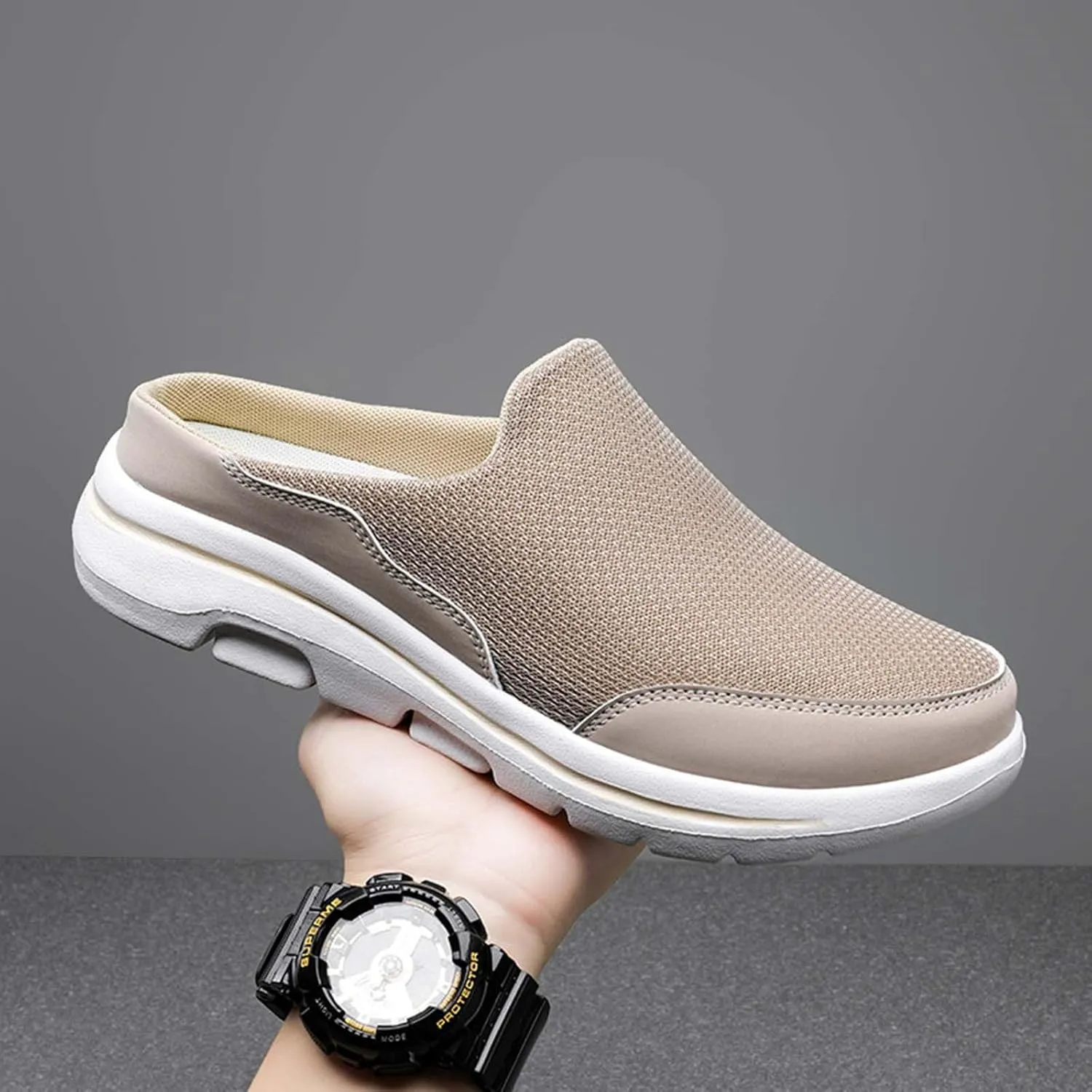 Men's Breathable Barefoot Shoes Soft Flat Soled Slip On Mesh Shoes Heelless Walking Mens Dress Breathable
