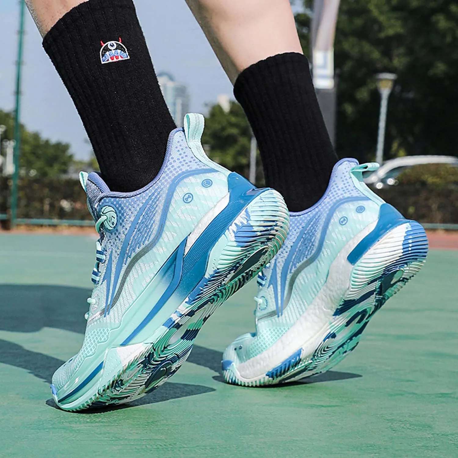 Men's Breathable high top Arch Support Casual Basketball Shoes, Anti Slip Outdoor Training Sports Shoes
