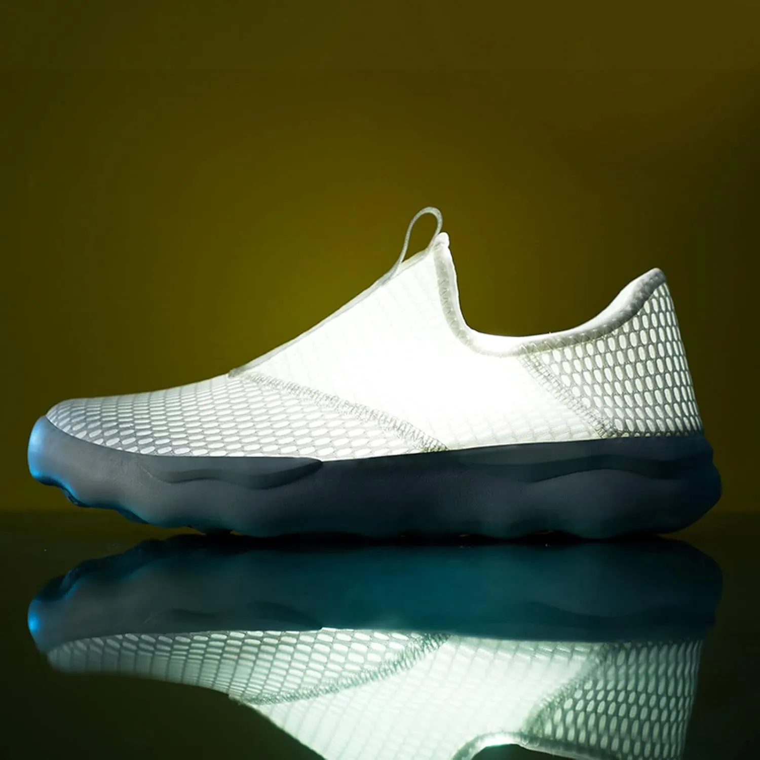 Men's Breathable Mesh Running Shoes Comfortable Breathable Lightweight Tennis Shoe Elastic Fly Woven Mesh Shoes
