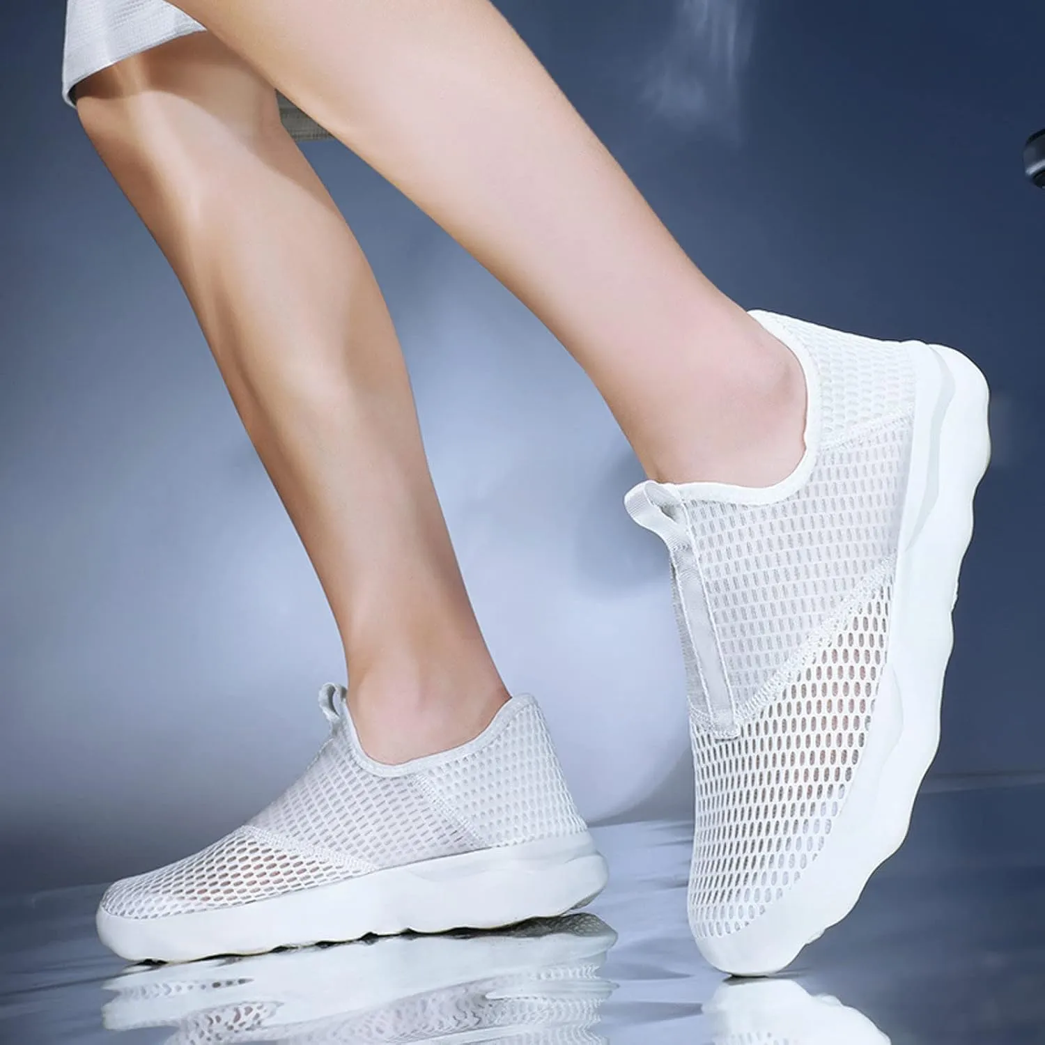 Men's Breathable Mesh Running Shoes Comfortable Breathable Lightweight Tennis Shoe Elastic Fly Woven Mesh Shoes