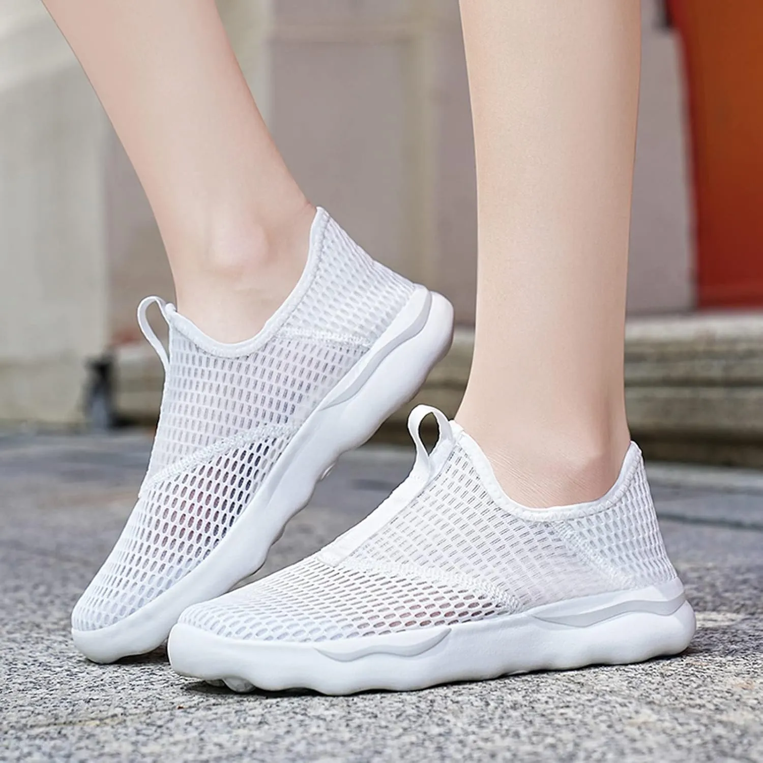 Men's Breathable Mesh Running Shoes Comfortable Breathable Lightweight Tennis Shoe Elastic Fly Woven Mesh Shoes