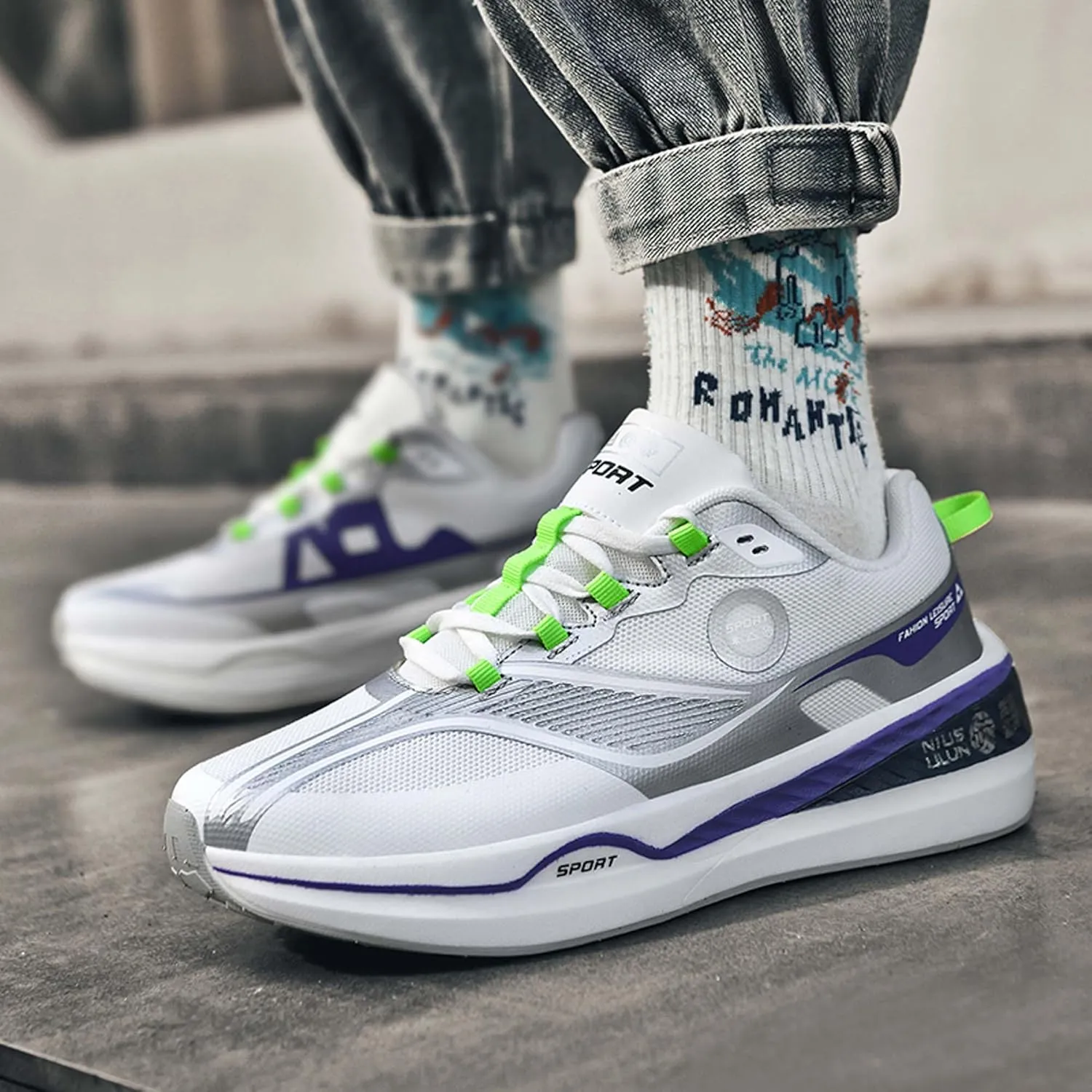 Men's Breathable Running Shoes Fashion Sneakers Women's Outdoor Anti-Slip Cushion Training Jogging Tennis Fitness Shoes Fashion Basketball Shoes