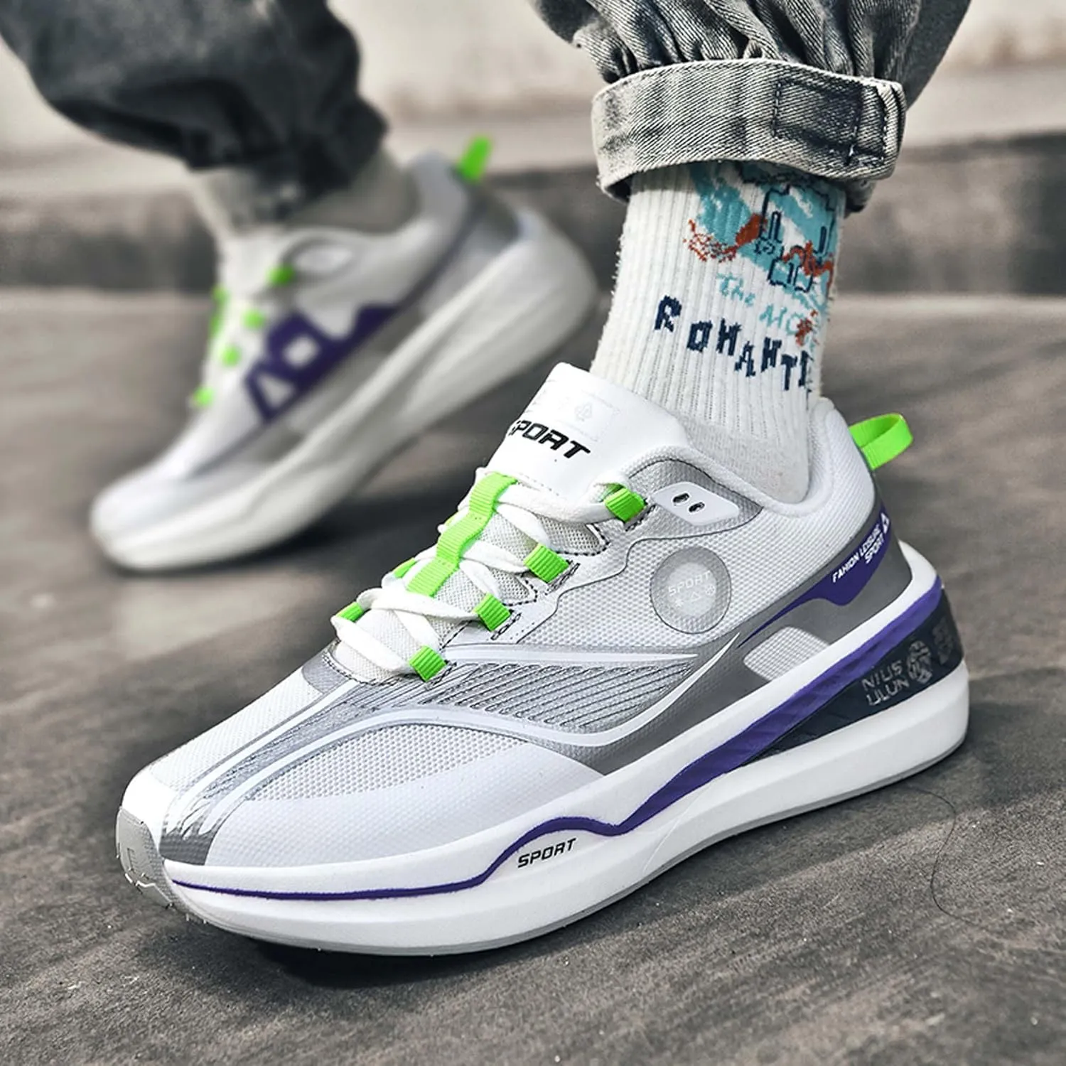 Men's Breathable Running Shoes Fashion Sneakers Women's Outdoor Anti-Slip Cushion Training Jogging Tennis Fitness Shoes Fashion Basketball Shoes