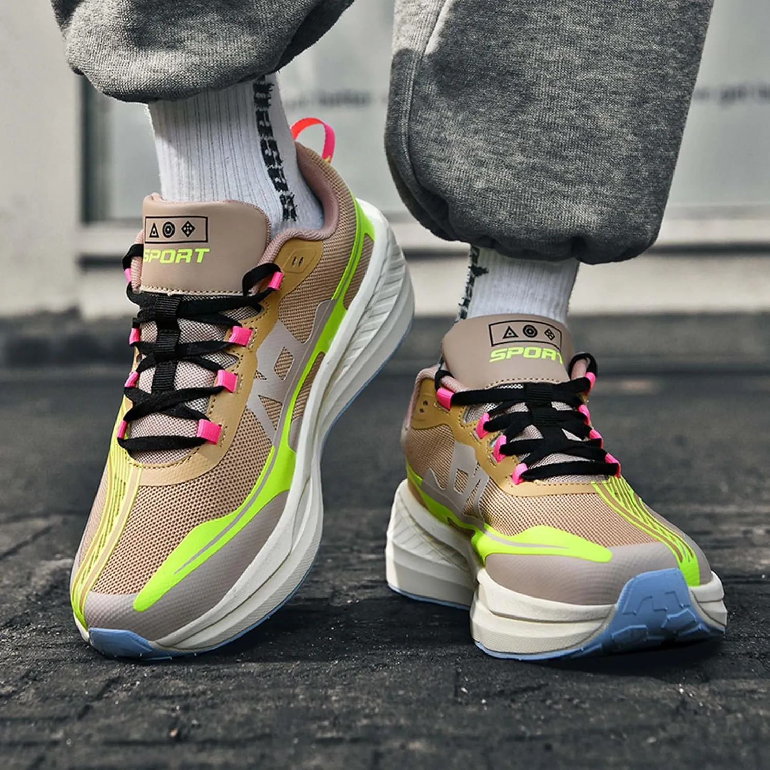 Men's Breathable Running Shoes Fashion Sneakers Women's Outdoor Anti-Slip Cushion Training Jogging Tennis Fitness Shoes Fashion Basketball Shoes