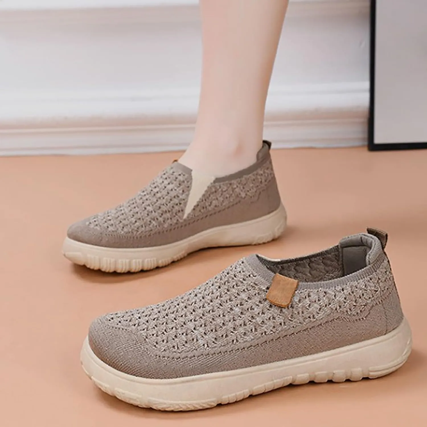 Mens Breathable Soft Sole Casual Sport Shoes Thick Sole Flat Comfortable Lighweight Sneakers Hands Free Comfy Outdoor Walking Shoes for Men