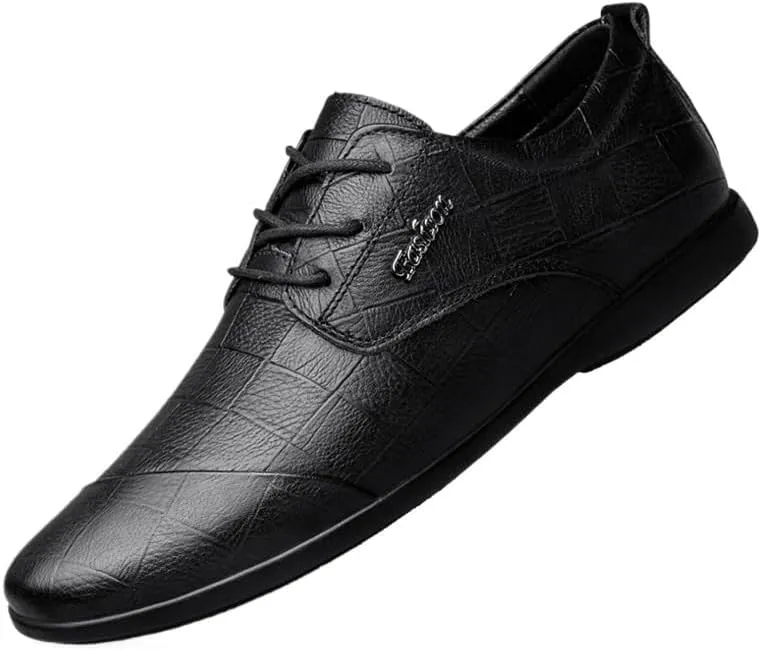 Men's Casual Leather Oxfords Shoes Comfortable Dress Shoes for Business & Everyday