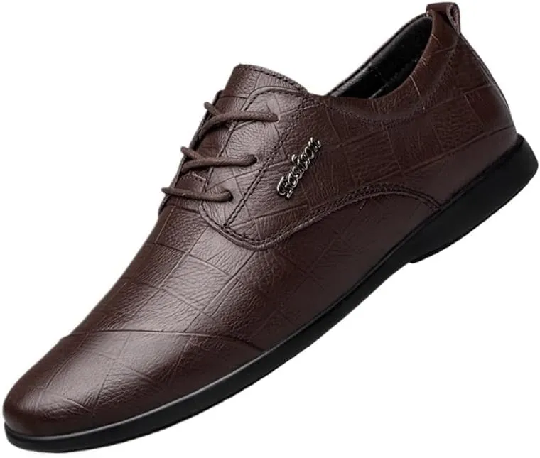 Men's Casual Leather Oxfords Shoes Comfortable Dress Shoes for Business & Everyday