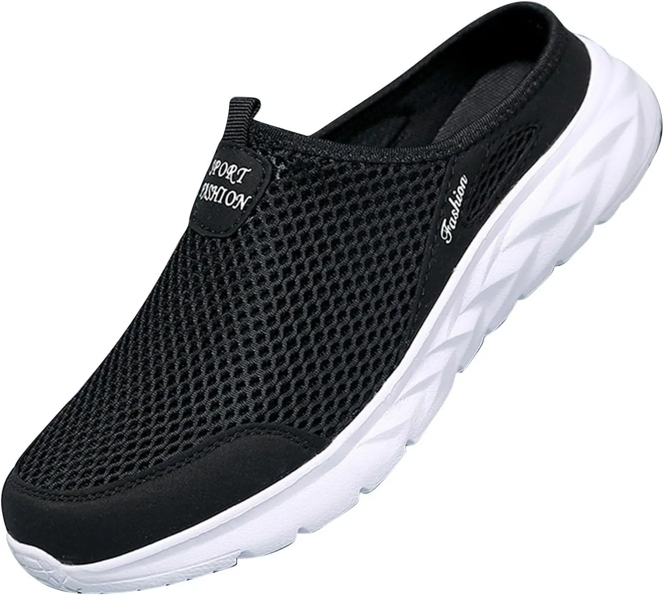 Mens Casual Shoes Fashion Men Mesh Slip On Flat Bottom Lightweight Mesh Breathable Slippers Wide Lightweight Breathable Fashion Solid Color Outdoor Walking Shoes