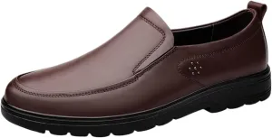 Men's Driving Loafers - Simple Leather Slip-Ons with Flexible Fit, Anti-Slip Sole, and Casual Comfort for Everyday Wear