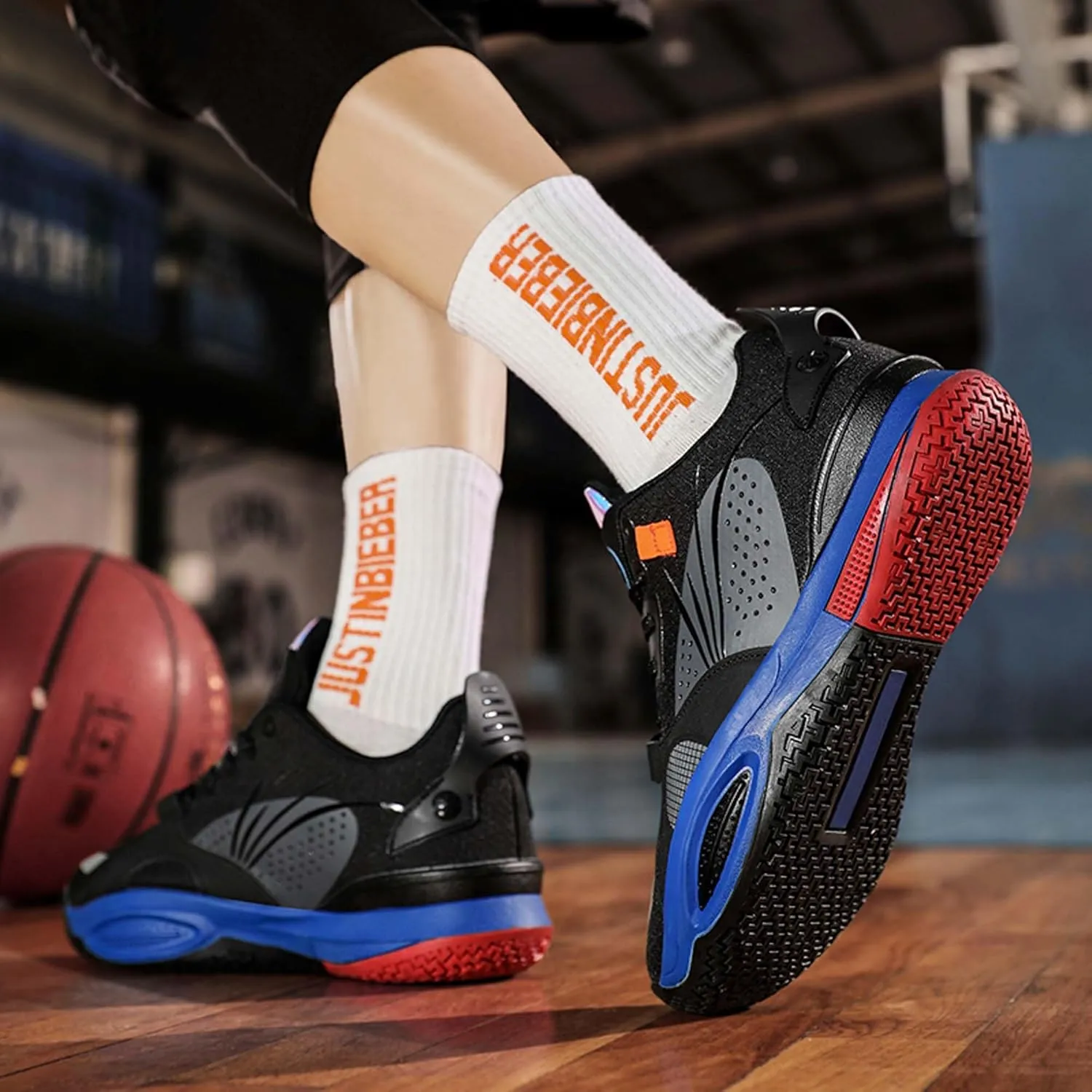 Men's Fashion Basketball Shoes Lightweight Sneakers Non-Slip Training Running Shoes Outdoor Casual Walking Sneakers Breathable Lightweight Tennis Shoes