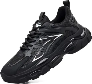 Men's Fashion Breathable Mesh Mid Top Lace Up Platform Sneakers Casual Retro Non Slip Lightweight Soft Sole Driving Walking Athletic Jogging Tennis Daily Shoes