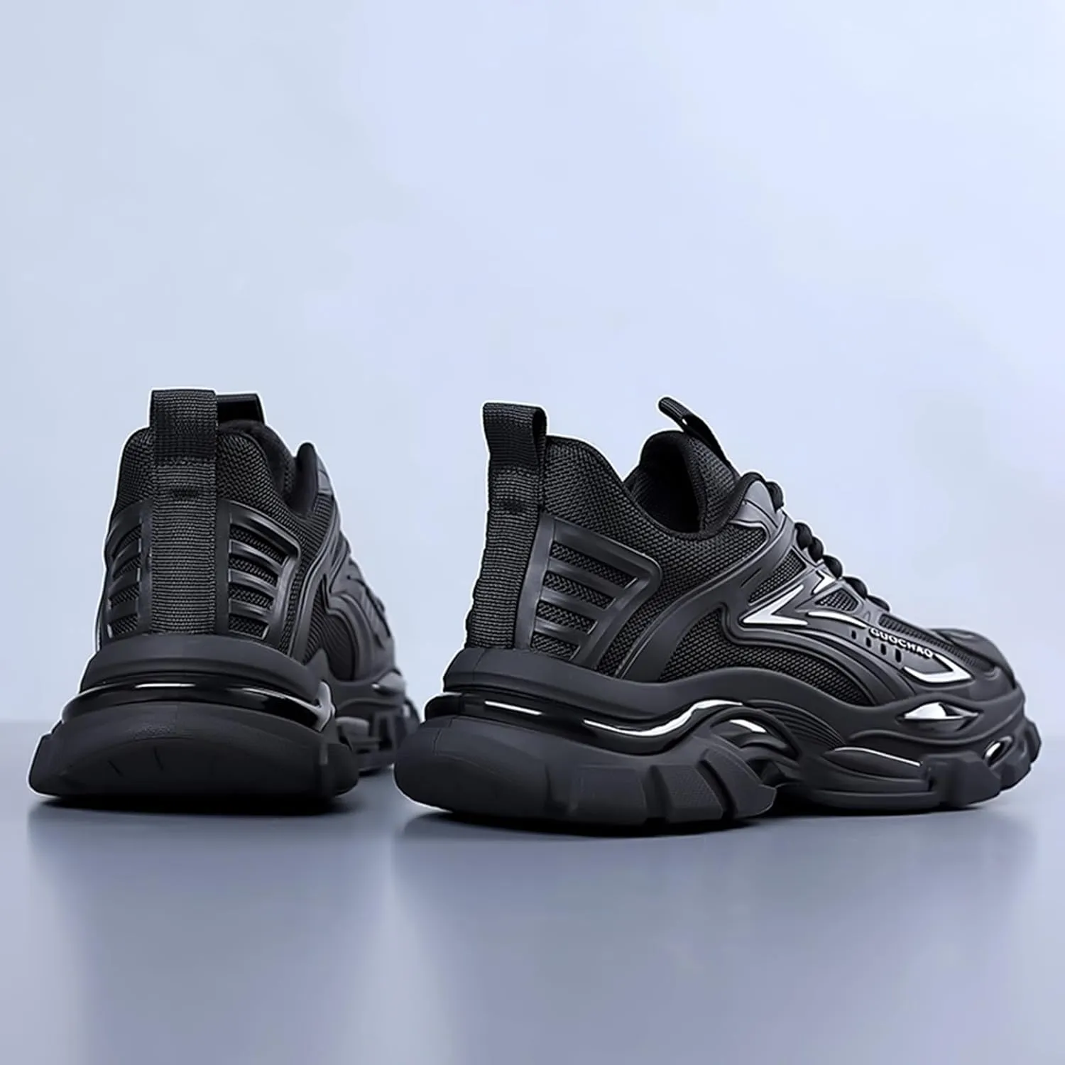 Men's Fashion Breathable Mesh Mid Top Lace Up Platform Sneakers Casual Retro Non Slip Lightweight Soft Sole Driving Walking Athletic Jogging Tennis Daily Shoes