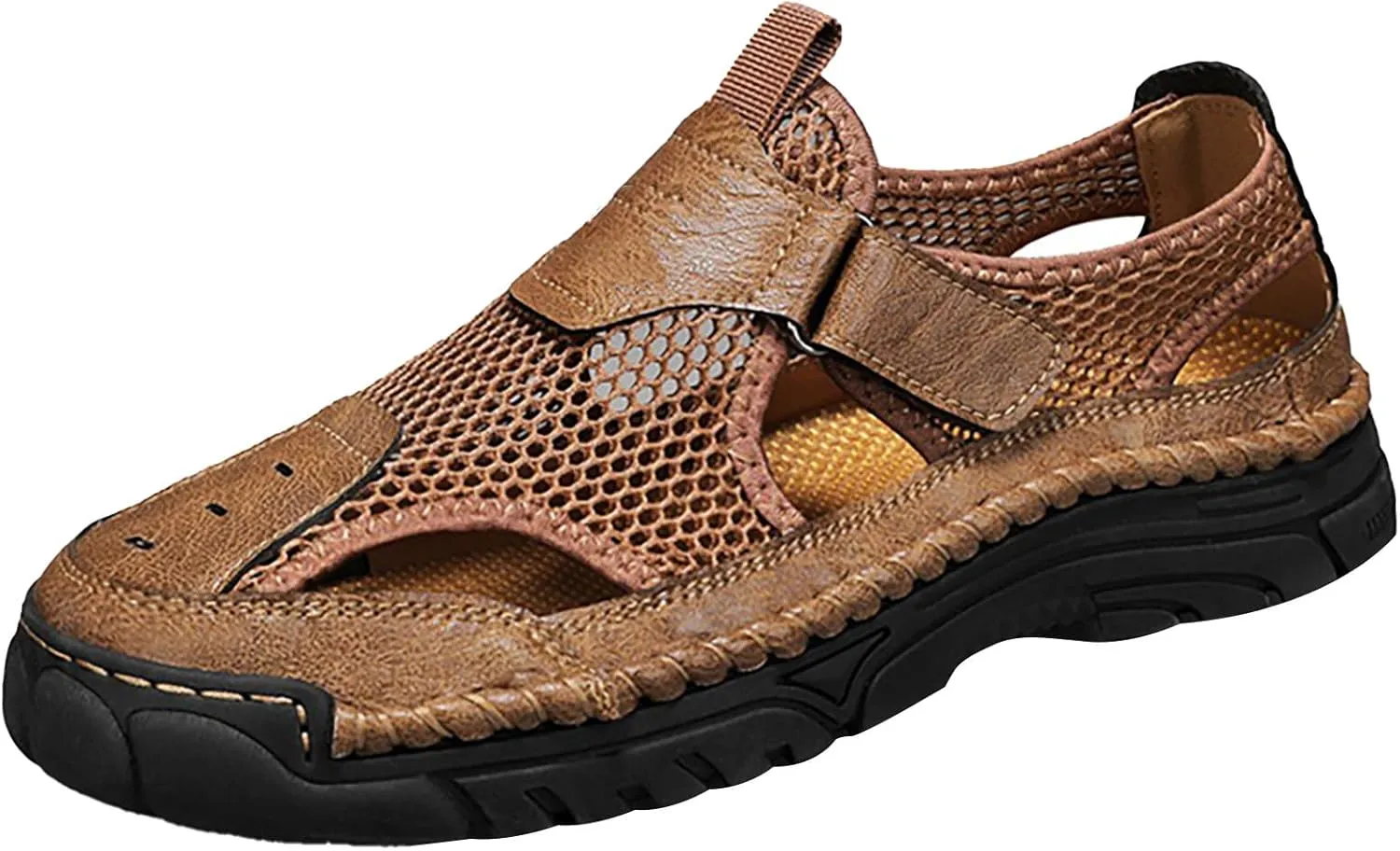 Mens Fashion Hollow Sneakers 2025 Summer Walking Shoes Casual Lightweight Slip on Breathable Closed Toe Athletic Outdoor Comfortable Non Slip Sport Shoe