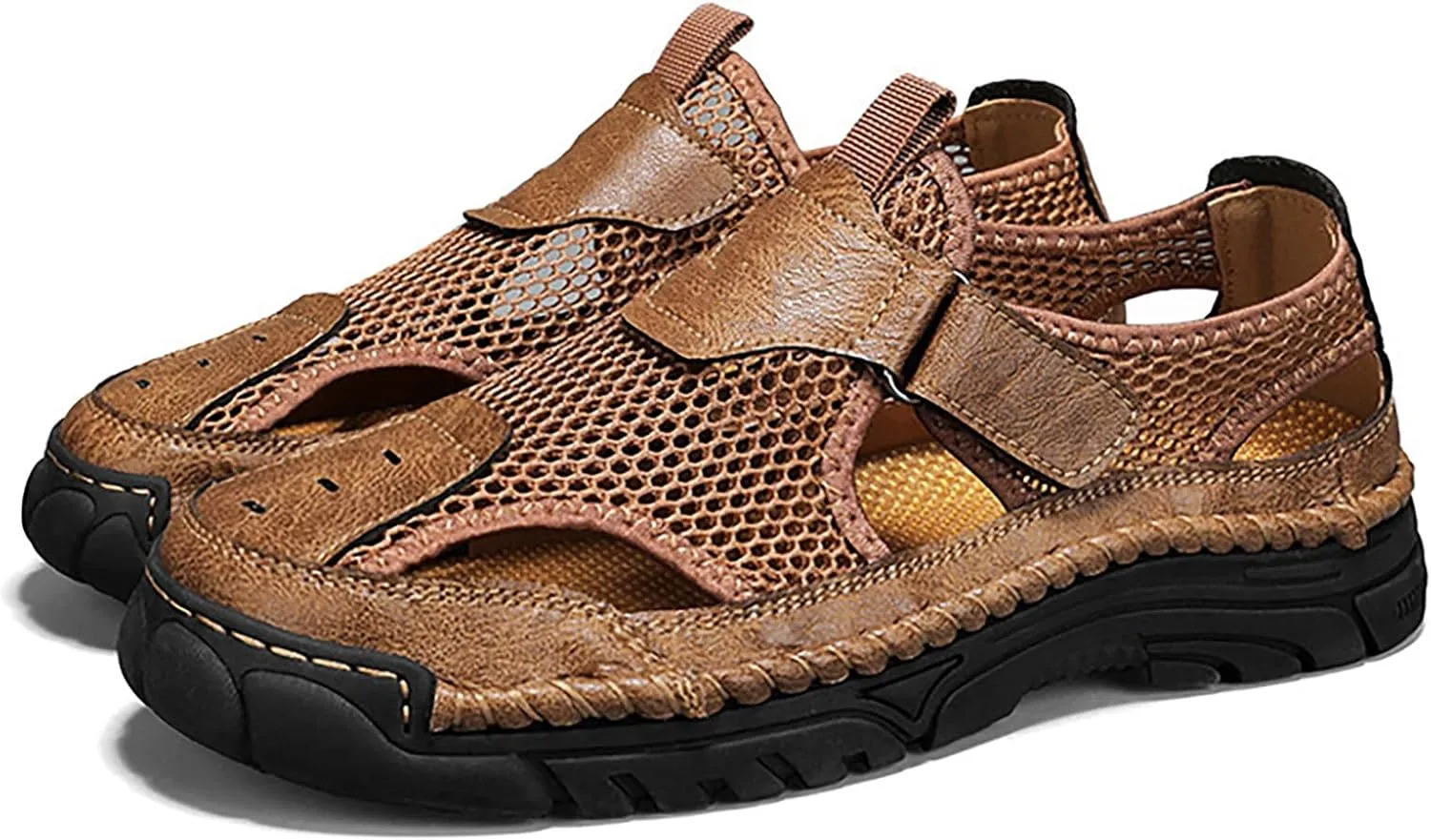 Mens Fashion Hollow Sneakers 2025 Summer Walking Shoes Casual Lightweight Slip on Breathable Closed Toe Athletic Outdoor Comfortable Non Slip Sport Shoe