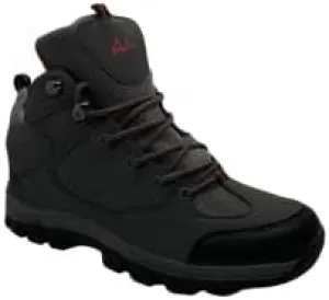 Mens Grey and Red Waterproof Hiking Boots with High Ankle Support