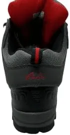 Mens Grey and Red Waterproof Hiking Boots with High Ankle Support