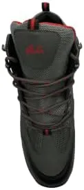Mens Grey and Red Waterproof Hiking Boots with High Ankle Support