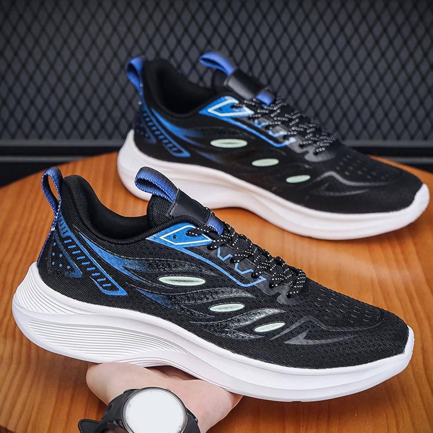 Men's Lightweight Cushion Sneakers Casual Sneaker Mesh Breathable Walking Shoe Men's Comfortable Diabetic Shoes