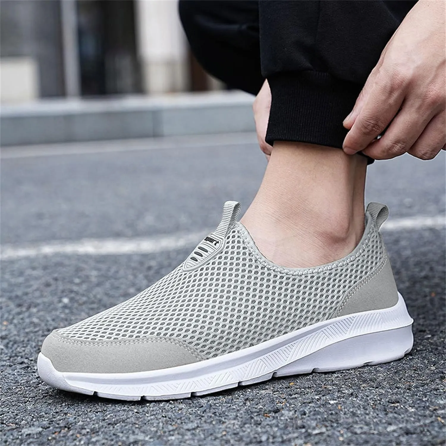 Mens Loafers & Slip-Ons Fashion Summer Men Sports Shoes Breathable Mesh Shallow Mouth Casual Shoes