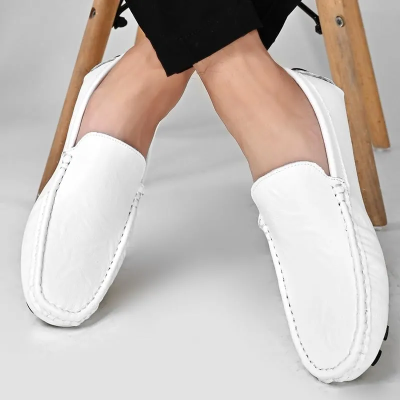 Men's Loafers Driving Penny Loafers Moccasins Shoes PU Leather Slip Resistant Flexible Flat Heel Party Wedding Slip-ons