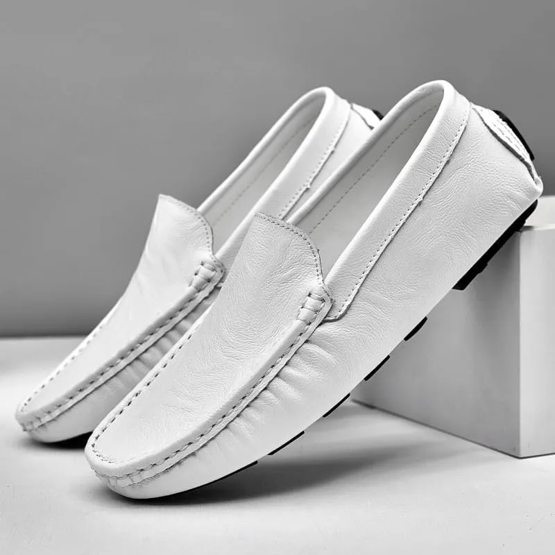 Men's Loafers Driving Penny Loafers Moccasins Shoes PU Leather Slip Resistant Flexible Flat Heel Party Wedding Slip-ons