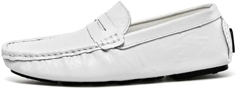 Mens Loafers Embossed Leather Penny Driving Loafers Moccasins Shoes Slip Resistant Lightweight Flexible Wedding Slip-on