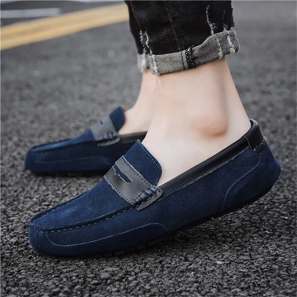 Mens Loafers Lightweight Round Toe Flexible Sole Party Shoes for Business Casual Office Work Slip On