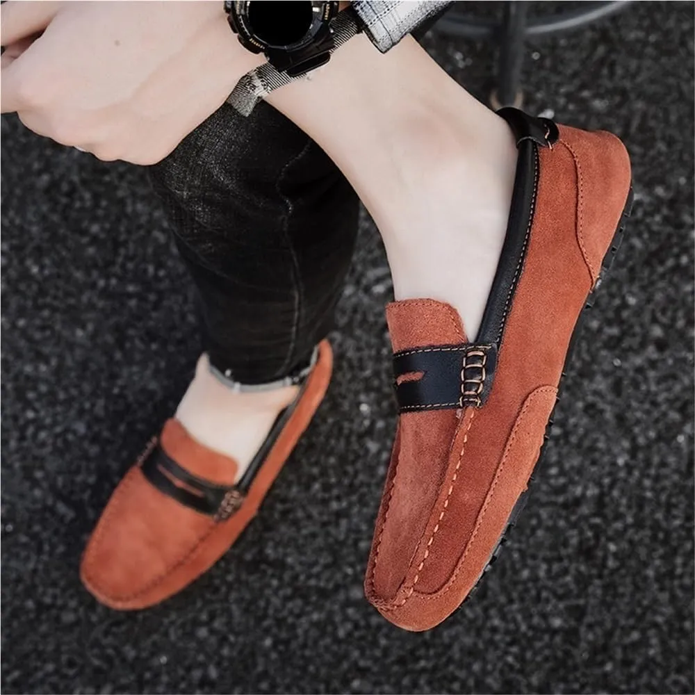 Mens Loafers Lightweight Round Toe Flexible Sole Party Shoes for Business Casual Office Work Slip On