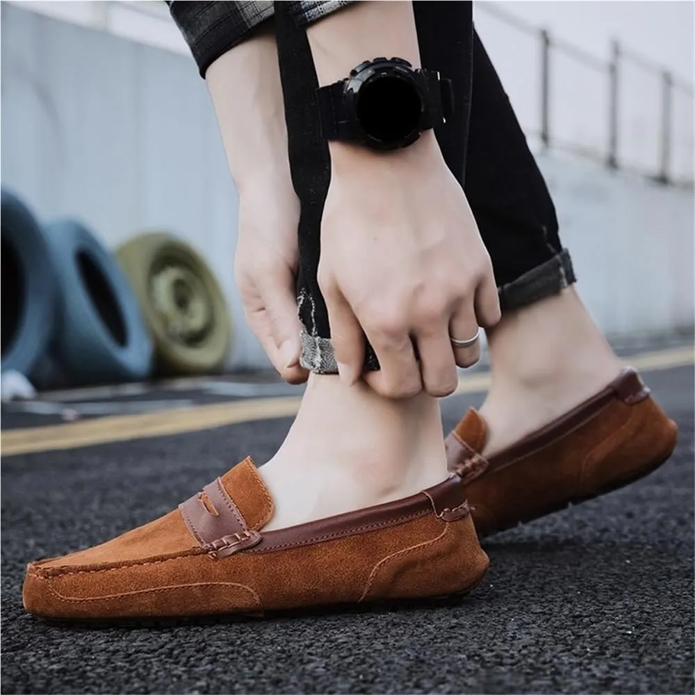 Mens Loafers Lightweight Round Toe Flexible Sole Party Shoes for Business Casual Office Work Slip On
